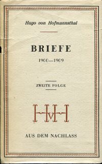 Hofmannsthal, Briefe 1900-1909. Zweite Folge. (Umschlag)