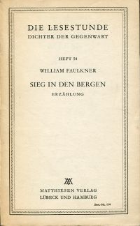 Faulkner, Sieg in den Bergen. (Umschlag)