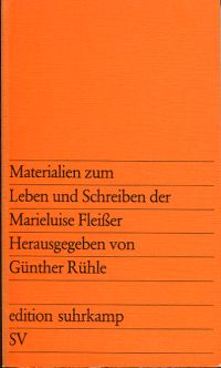 Rühle, Materialien zum Leben und Schreiben der Marieluise  Fleisser. (Umschlag)