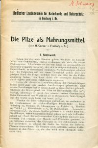 Caesar, Die Pilze als Nahrungsmittel. (Umschlag)