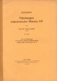 Gaebler, Fälschungen makedonischer Münzen VII. (Umschlag)