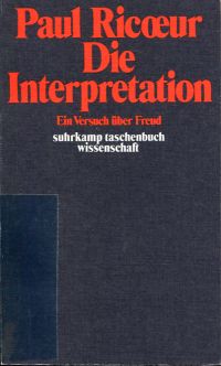 Ricœur, Die Interpretation. (Umschlag)