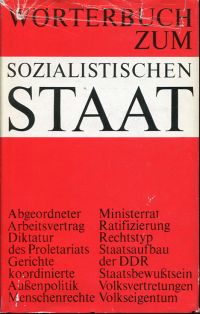 Wörterbuch zum sozialistischen Staat. (Umschlag)