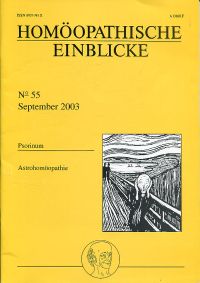 Homöopathische Einblicke, No. 55, September 2003 (Umschlag)