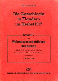 Volkart, Die Gasschlacht in Flandern im Herbst 1917. (Umschlag)