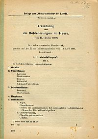 Verordnung über die Beförderungen im Heere. (Umschlag)
