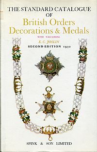 Joslin, The standard catalogue of British orders, decorations and medals. (Umschlag)