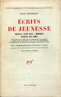 Michelet, Écrits de jeunesse. (Umschlag)