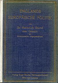 David, Englands europäische Politik im neunzehnten Jahrhundert. (Umschlag)