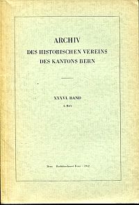 Archiv des Historischen Vereins des Kantons Bern, 36. Band, 2. Heft. (Umschlag)