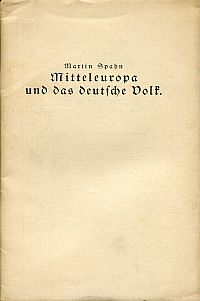 Spahn, Mitteleuropa und das deutsche Volk. (Umschlag)