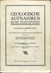 Schürer, Geologische Aufnahmen des Jura- und Molassegebietes zwischen Dotzigen u (Umschlag)