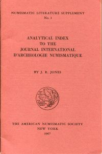 Jones, Analytical index to the "Journal international d'archéologie numismatique (Umschlag)