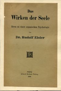 Eisler, Das Wirken der Seele. (Umschlag)