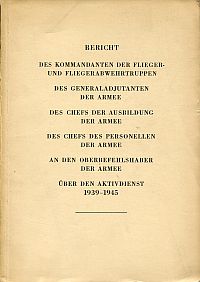 Bericht des Kommandanten der Flieger- und Fliegerabwehrtruppen, der Generaladjut (Umschlag)