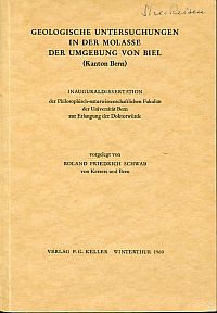 Schwab, Geologische Untersuchungen in der Molasse der Umgebung von Biel. (Umschlag)