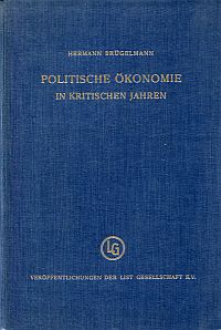 Brügelmann, Politische Ökonomie in kritischen Jahren. (Umschlag)