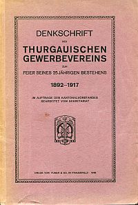 Denkschrift des Thurgauischer Gewerbeverein. (Umschlag)
