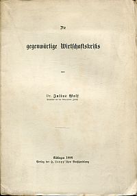 Wolf, Die gegenwärtige Wirtschaftskrisis. (Umschlag)