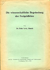 Die wissenschaftliche Begründung der Freigeldlehre. (Umschlag)