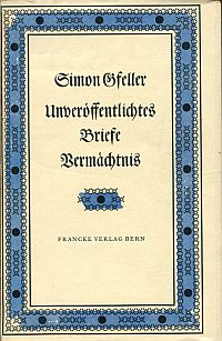 Gfeller, Unveröffentlichtes / Briefe / Vermächtnis. (Umschlag)