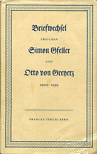 Gfeller, Ein  Briefwechsel zwischen Simon Gfeller und Otto von Greyerz 1900-1939 (Umschlag)