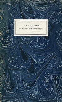 Tavel, Vom Wert der Tradition. (Umschlag)