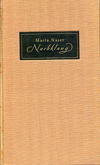 Waser, Nachklang. (Umschlag)