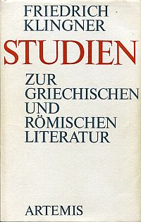 Klingner, Studien zur griechischen und römischen Literatur. (Umschlag)