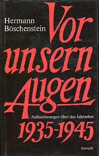 Böschenstein, Vor unsern Augen. (Umschlag)