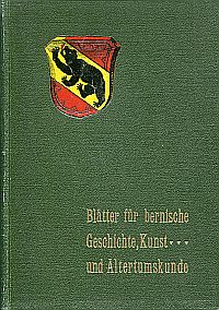 Grunau, Blätter für bernische Geschichte, Kunst und Altertumskunde X. Jahrgang H (Umschlag)