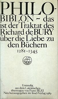 Richardus: Philobiblon. (Umschlag)