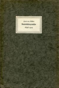 Müller, Autobibliographie 1896 - 1915. (Umschlag)