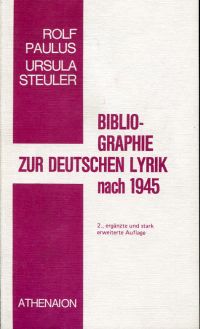 Paulus, Bibliographie zur deutschen Lyrik nach 1945. (Umschlag)