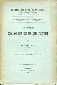 Finzi, Die normalen Schwankungen der Seelentätigkeit. (Umschlag)