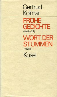 Kolmar, Frühe Gedichte (1917-22). (Umschlag)