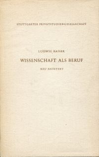 Wissenschaft als Beruf. (Umschlag)