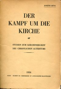 Böni, Der Kampf um die Kirche (Umschlag)