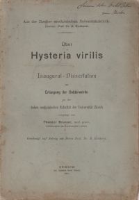 Brunner, Über Hysteria virilis. (Umschlag)