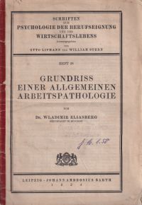 Eliasberg, Grundriss einer allgemeinen Arbeitspathologie. (Umschlag)