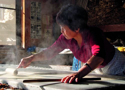 bildreich karten PK 547: trocknen von handgemachtem papier, oguni washi.