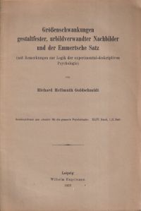 Goldschmidt, Größenschwankungen gestaltfester, urbildverwandter Nachbilder und d (Umschlag)