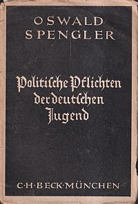 Spengler, Politische Pflichten der deutschen Jugend. (Umschlag)