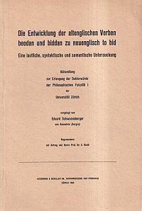 Schwammberger, Die Entwicklung der altenglischen Verben beodan und biddan zu neu (Umschlag)