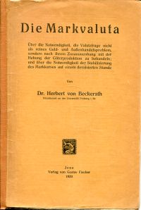 Beckherath, Die Markvaluta. (Umschlag)