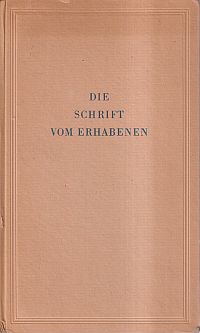 Longinus: Die Schrift vom Erhabenen. (Umschlag)