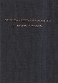 Preczow-Frankenstein, Dichtung und Übertragung. (Umschlag)