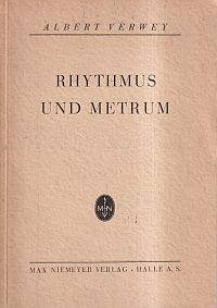 Verwey, Rhythmus und Metrum. (Umschlag)