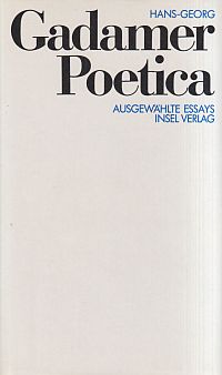 Gadamer, Poetica. (Umschlag)