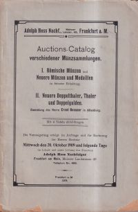 Adolph Hess Nachf.: Auctions-Catalog verschiedener Münzsammlungen. (Umschlag)